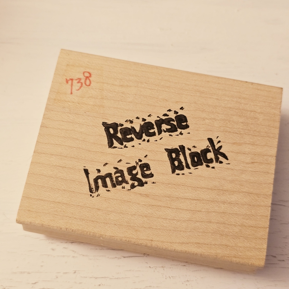 Reverse Image Black Large Rectagle Stamp
